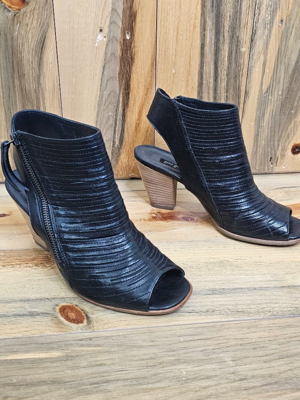 Paul Green Cayanne Leather Peep Toe Sandals Heels Size 5